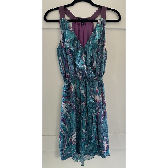 Charlie Jade Women's Green Multicolored Sleeveless Silk Blend Mini Dress. Size S - Picture 1 of 5